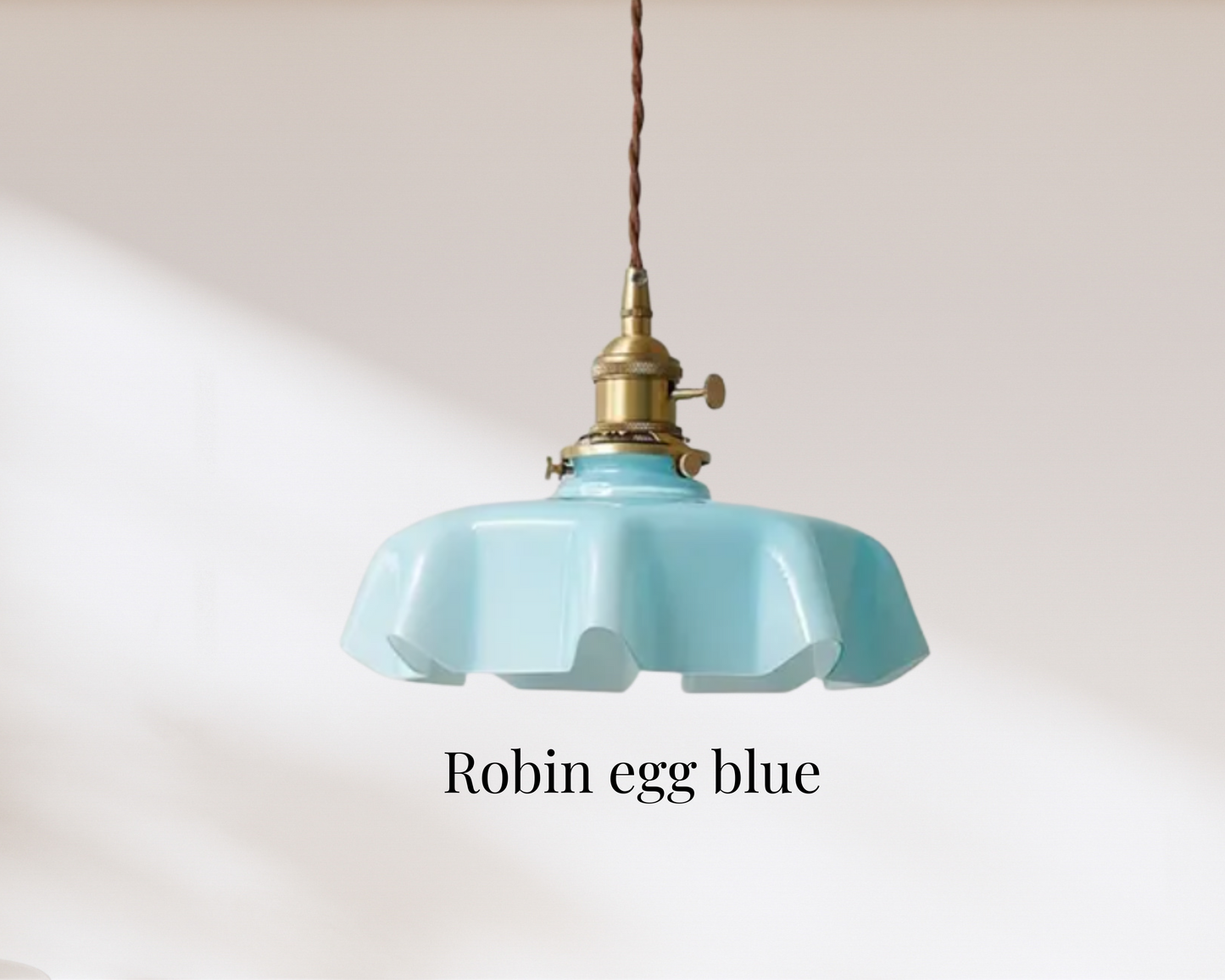 blue glass light fixture