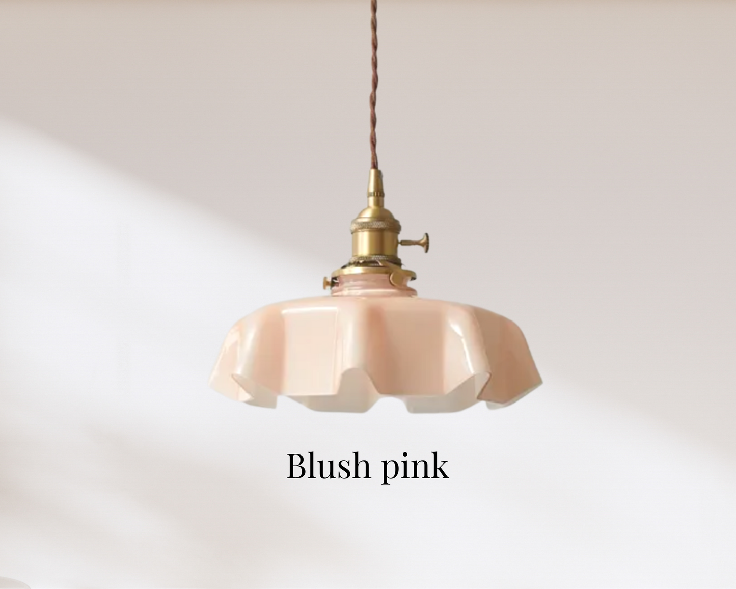 pink glass light fixture