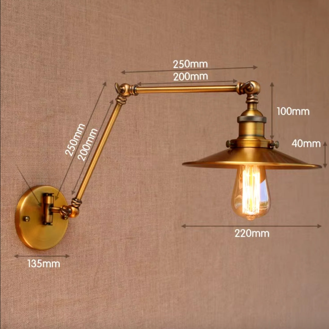 adjustable swing arm wall light for bedroom task lighting, perfect for reading and writing