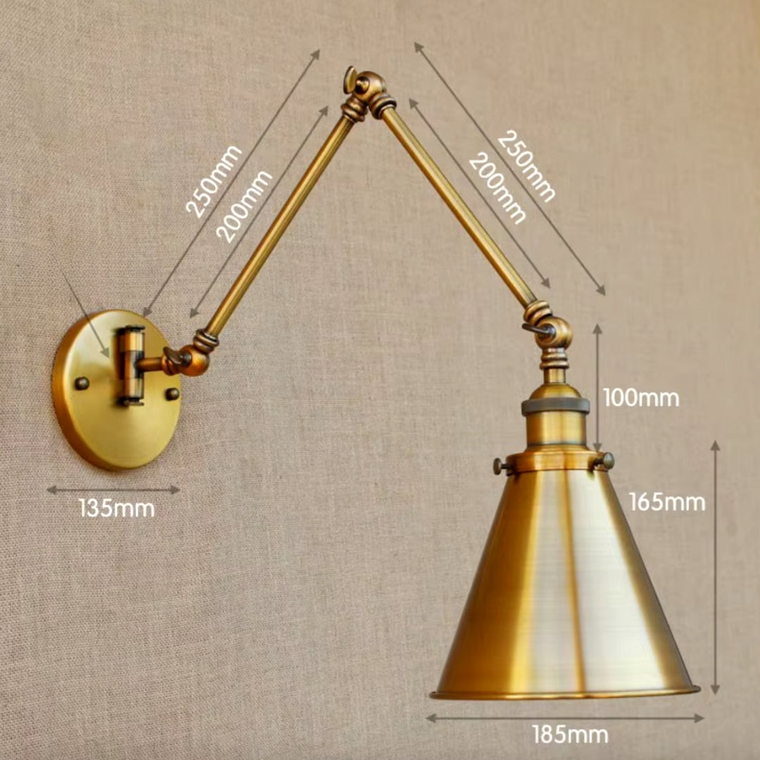 adjustable wall sconce for reading light, ideal for office or study area