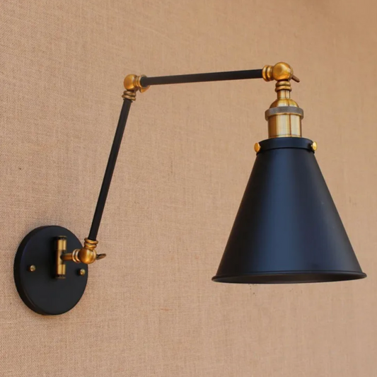 vintage look swing arm wall sconce for bedroom, ideal for reading or creating a classic atmosphere