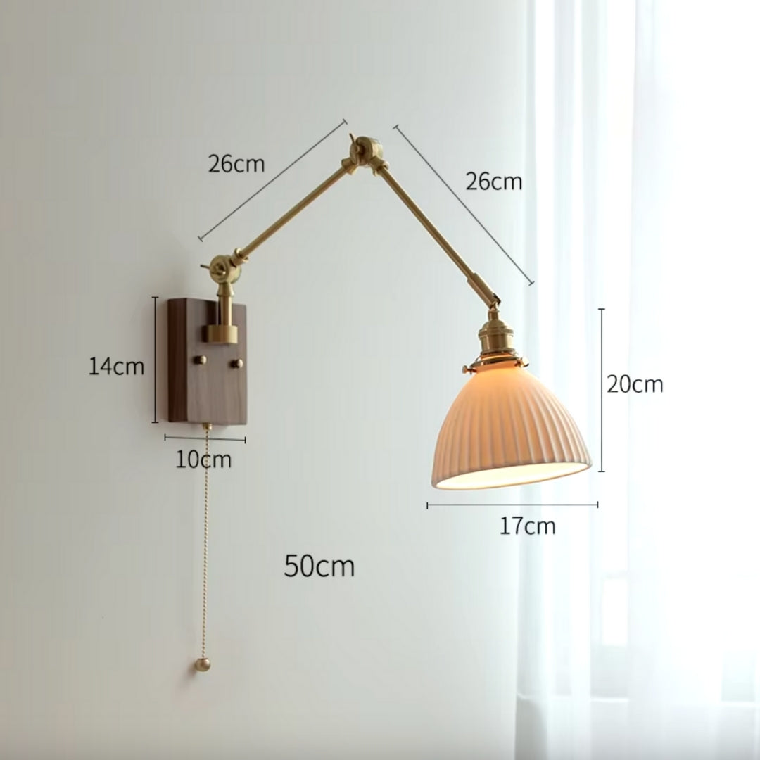 elegant swing arm wall light for living room reading area or task lighting