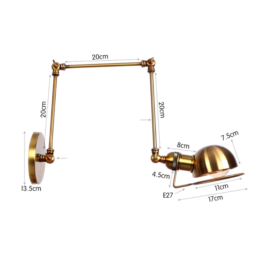 mid-century modern swing arm wall sconce for bedroom, ideal for retro-inspired lighting