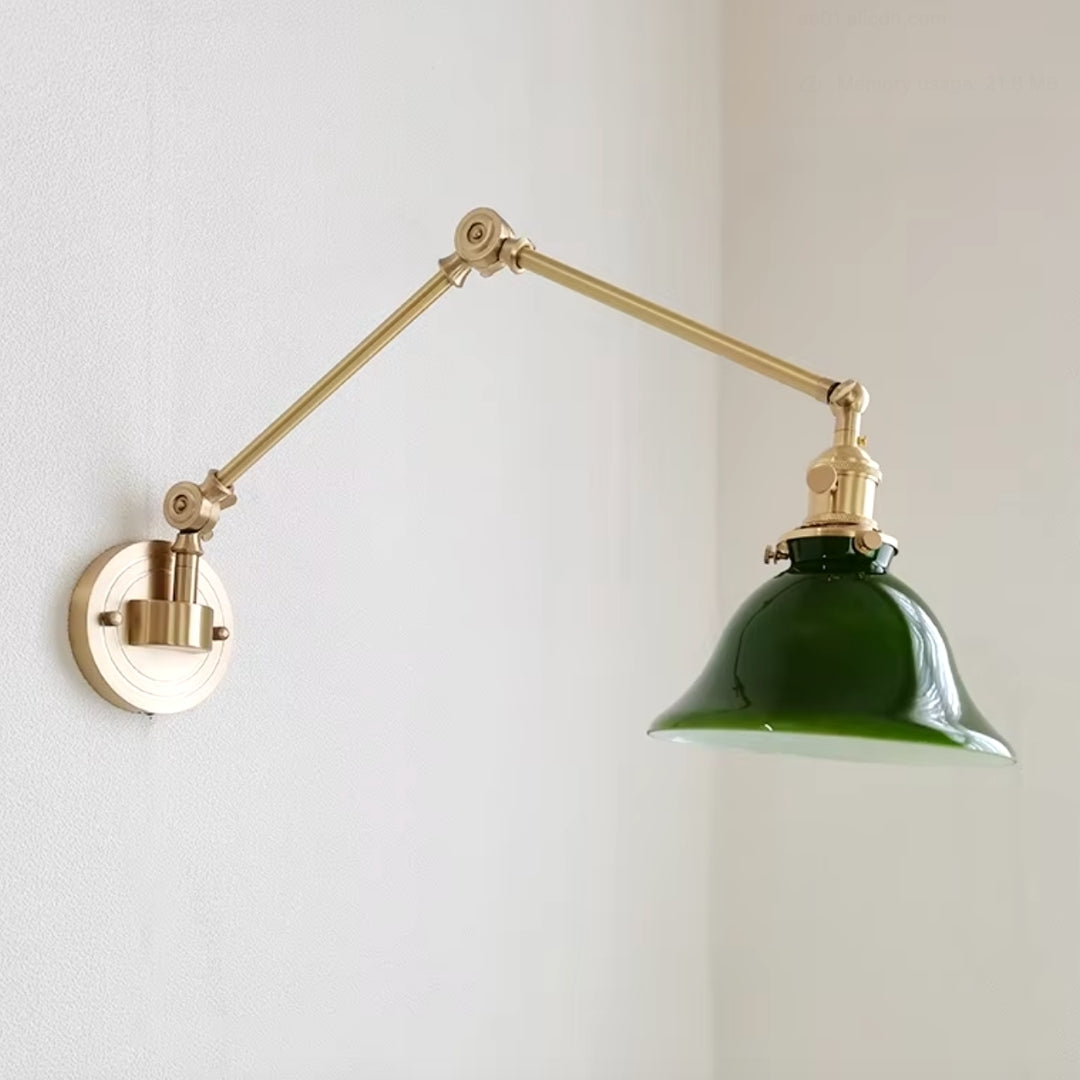 swing arm wall light for living room, providing functional task lighting with flexible arm design