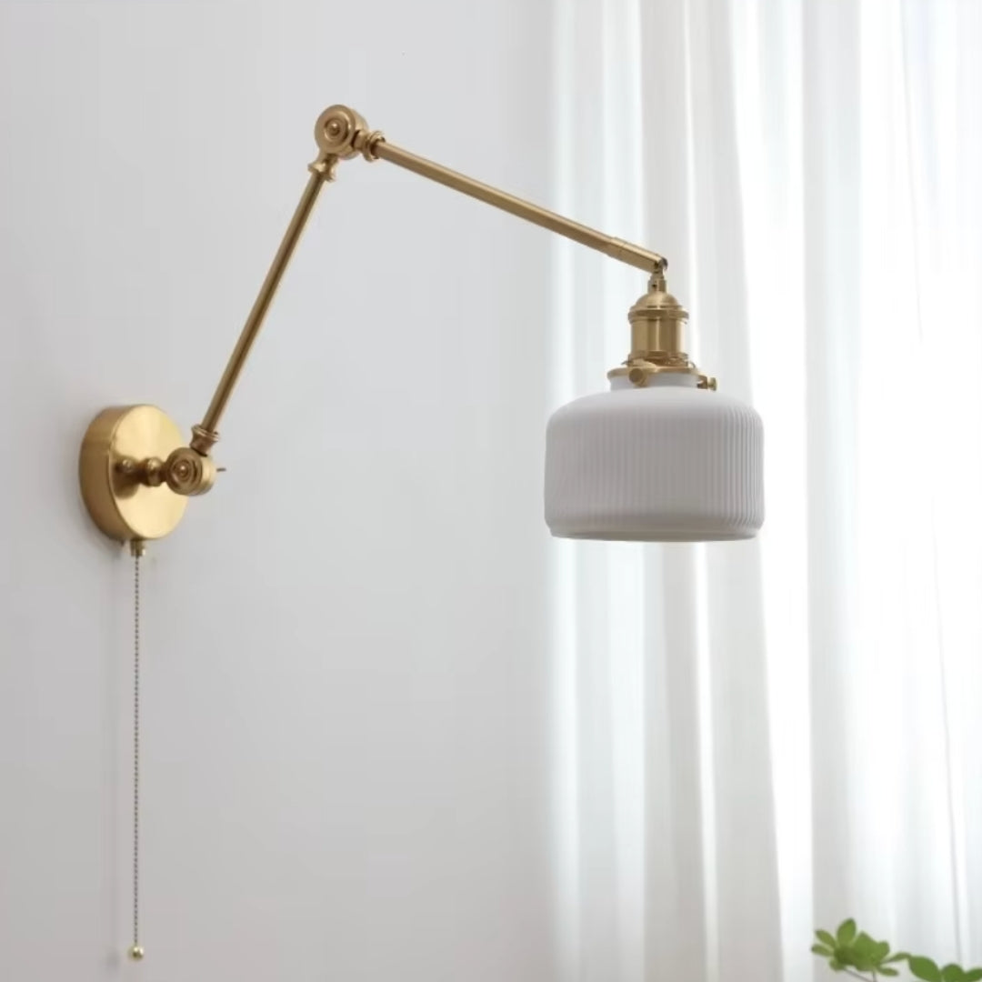 adjustable swing arm wall sconce for living room, perfect for reading or ambient lighting