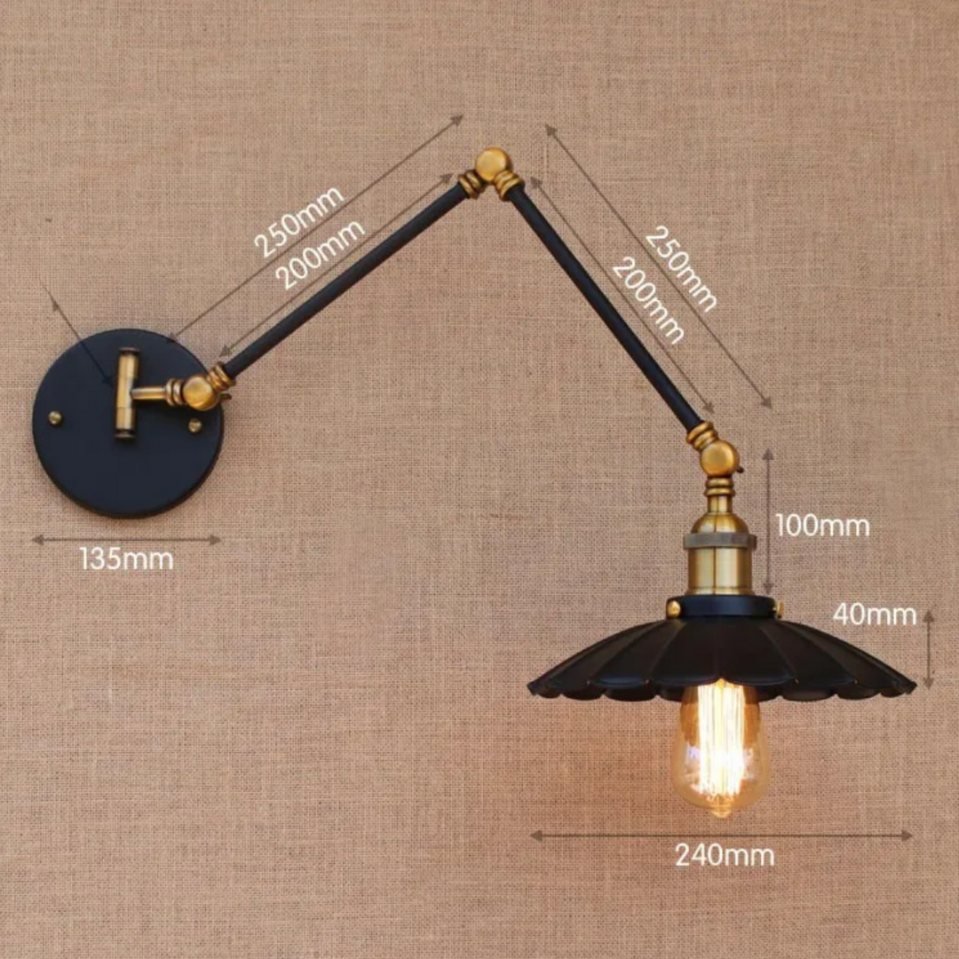 swing arm wall sconce for living room, ideal for reading light with adjustable arm for optimal comfort