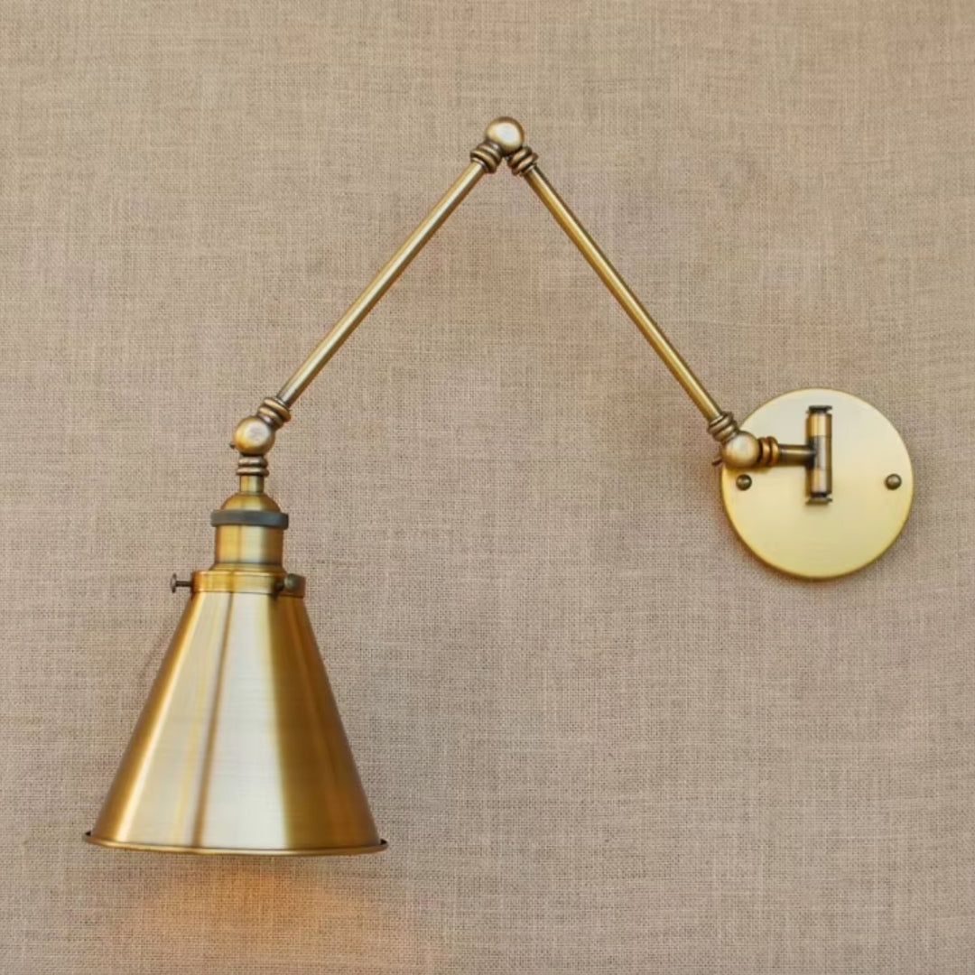 swing arm wall sconce for reading light in the living room or cozy corner