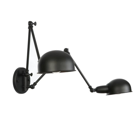 vintage black swing arm wall sconce for bedroom lighting, perfect for reading or ambient light