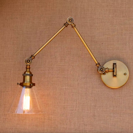 vintage-style swing arm wall sconce, perfect for adding charm to dining room lighting